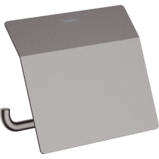 Hansgrohe AddStoris WC papír tartó fedlappal szálcsiszolt fekete/króm 41753340 fürdőszoba kiegészítő