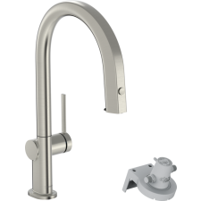 Hansgrohe Aqittura M91 Vízszűrős konyhai csaptelep 210, kihúzható zuhanyfejjel, 1jet nemesacél felület 76803800 csaptelep