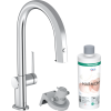 Hansgrohe Aqittura M91 Vízszűrős konyhai csaptelep 210, kihúzható zuhanyfejjel, 1jet, sBox, indulókészlet króm 76800000
