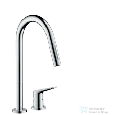Hansgrohe AX Citterio M 2-lyukú konyhai csaptelep, kihúzható zuhanyfejjel DN15, króm 34822000 csaptelep