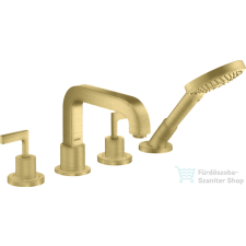 Hansgrohe AXÍOR CITTERIO 4 üléses kádtöltő csaptelep zuhanyszettel,szálcsiszolt sárgaréz hatású 39446950 csaptelep