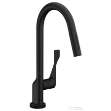 Hansgrohe AXOR Citterio egykaros konyhai csaptelep kihúzható zuhanyfejjel DN15, matt fekete 39835670 csaptelep