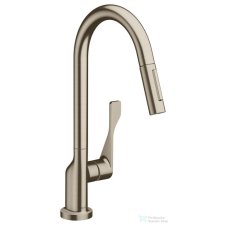 Hansgrohe AXOR Citterio egykaros konyhai csaptelep kihúzható zuhanyfejjel DN15, szálcsiszolt nikkel 39835820 csaptelep