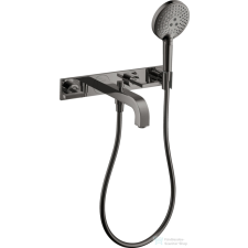 Hansgrohe AXOR Citterio falsík alatti kádtöltő csaptelep zuhanyszettel,polírozott fekete króm 39442330 csaptelep