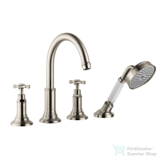 Hansgrohe AXOR MONTREUX 4-lyukú, épített peremre szerelhető kádcsaptelep, szálcsiszolt nikkel 16544820 csaptelep