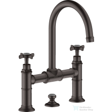 Hansgrohe AXOR MONTREUX felsőhidas mosdó csaptelep automata leeresztővel,szálcsiszolt fekete króm 16510340 csaptelep