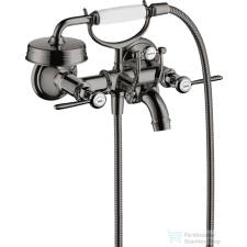 Hansgrohe AXOR MONTREUX kétkaros kádtöltő csaptelep zuhanyszettel,polírozott fekete króm 16551330 csaptelep
