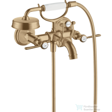 Hansgrohe AXOR MONTREUX kétkaros kádtöltő csaptelep zuhanyszettel,szálcsiszolt bronz 16551140 csaptelep