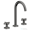 Hansgrohe AXOR ONE 170 3 üléses mosdó csaptelep,klik-klak leeresztővel, polírozott fekete króm 48040330