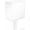 Hansgrohe Fixfit Square fali csatlakozás visszafolyásgátlóval és szintetikus gömbcsuklóval, matt fehér 26455700