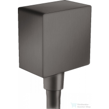 Hansgrohe Fixfit Square fali csatlakozás visszafolyásgátlóval és szintetikus gömbcsuklóval, szálcsiszolt fekete 26455340 csaptelep