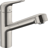 Hansgrohe Focus M42 Egykaros konyhai csaptelep kihúzható kifolyóval nemesacél felület 71814800