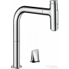 Hansgrohe METRIS Select M71 2 lyukú egykaros konyhai csaptelep 200, kihúzható zuhanyfejjel, 2 jet, króm 73819000