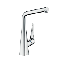 Hansgrohe Mosogató csaptelep Hansgrohe Metris M71 kihúzható zuhannyal króm 14821000 csaptelep