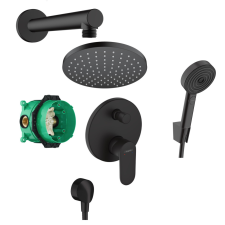 Hansgrohe Vernis Blend beépített zuhanyrendszer fejzuhannyal matt fekete csaptelep