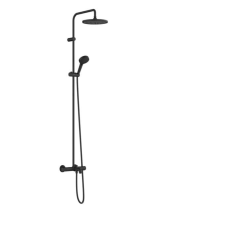 Hansgrohe Zuhanyrendszer Hansgrohe Vernis Blend a falra kádi termosztáttal matt fekete 26899670 csaptelep