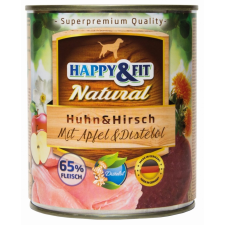 Happy&amp;Fit Happy&amp;Fit Natural Huhn&amp;Hirsch mit Apfel&amp;Distelöl 800g kutyaeledel