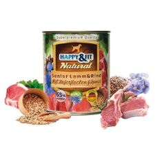 Happy&Fit Natural Dog Konzerv Senior Bárány Marha Zabliszttel Lenmagolajjal 800g kutyaeledel