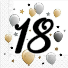  Happy Birthday 18 Milestone szalvéta 20 db-os 33x33 cm papírárú, csomagoló és tárolóeszköz