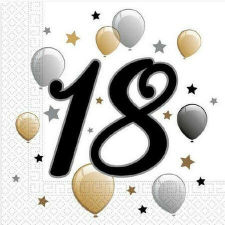 Happy Birthday 18 szalvéta 20 db-os papírárú, csomagoló és tárolóeszköz