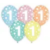  Happy Birthday 1 Dots léggömb, lufi 5 db-os 12 inch (30cm)