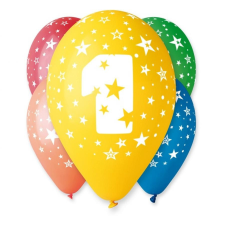  Happy Birthday 1 Star léggömb, lufi 5 db-os 12 inch (30cm) party kellék