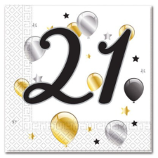 Happy Birthday 21 Milestone szalvéta 20 db-os 33x33 cm party kellék