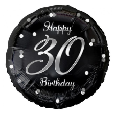 Happy Birthday 30 B&C Silver fólia lufi 36 cm party kellék