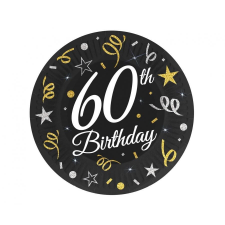 Happy Birthday 60 B&C papírtányér 6 db-os 18 cm party kellék
