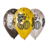  Happy Birthday 60 Metallic léggömb, lufi 6 db-os 12 inch (30 cm)