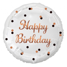  Happy Birthday B&amp;C White fólia lufi 36 cm party kellék