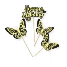 Happy birthday beszúró és pillangó-4 db sütés és főzés