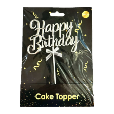Happy birthday beszúró, ezüst szín sütés és főzés