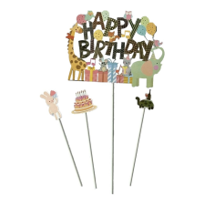  Happy birthday beszúró, Kis állatok-4db-os készlet sütés és főzés