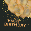  Happy Birthday Black szalvéta 20 db-os 25x25 cm