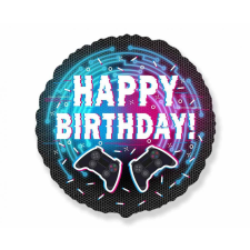 Happy Birthday Controller fólia lufi 46 cm (WP) party kellék