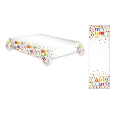 Happy Birthday Dots papír asztalterítő 120x180 cm lakástextília