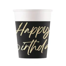  Happy Birthday Elegant papír pohár 8 db-os 200 ml FSC party kellék