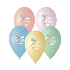  Happy Birthday Fox léggömb, lufi 5 db-os 13 inch (33cm) party kellék