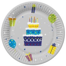  Happy Birthday Gifts and Garlands papírtányér 8 db-os 22,7 cm party kellék