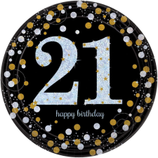 Happy Birthday Gold 21 Papírtányér 8 db-os 22,9 cm party kellék