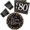  Happy Birthday Gold 80 party szett 32 db-os 23 cm-es tányérral