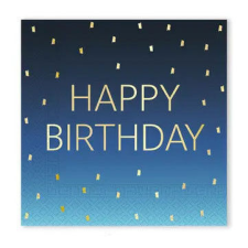 Happy Birthday Golden Blue szalvéta 20 db-os 33x33 cm FSC papírárú, csomagoló és tárolóeszköz