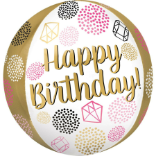Happy Birthday gömb fólia lufi 38*40 cm party kellék
