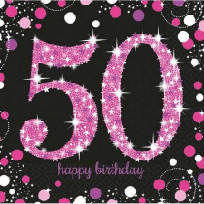 HAPPY BIRTHDAY Happy Birthday 50 szalvéta girl 16 db-os asztalterítő és szalvéta