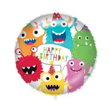  Happy Birthday Monsters fólia lufi 46 cm party kellék