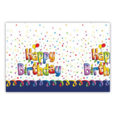 Happy Birthday Multicolor műanyag asztalterítő 120x180 cm party kellék