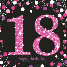  Happy Birthday Pink 18 szalvéta 16 db-os 33x33 cm papírárú, csomagoló és tárolóeszköz