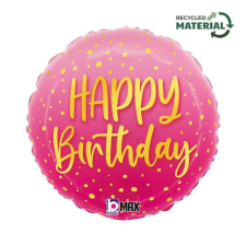  Happy Birthday Pink fólia lufi 46 cm party kellék