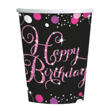 Happy Birthday Pink papír pohár 8 db-os 250 ml party kellék